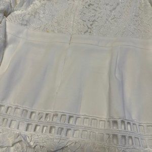 Ebony Bea 3X white hollowed lace dress